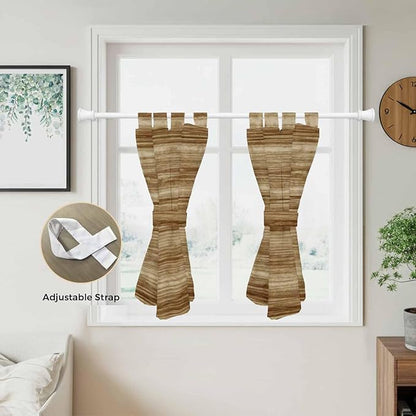 Vintage Western Bedroom Curtains 63 Inch Length, Window Curtains Tab Top, Rustic Farmhouse Wooden Grain Barn Door Light Filtering Window Treatments Drapes 42"x63" 2 Panel