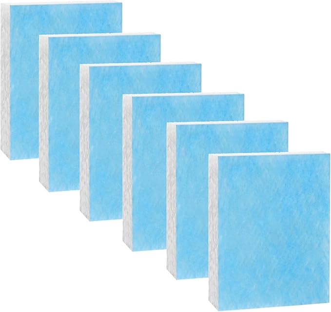 6 Pack Blue HFT600 Humidifier Wick Filter, for Honeywell Top Fill Tower Humidifier HEV615 HEV620 Series, Compared to Part HFT600T HFT600PDQ Wicking Filter, Replacement Filter T