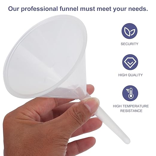 Veemoon 10pcs 90mm Plastic Triangle Funnels Pp Laboratory Filling Funnels Scientific Filter for Lab and Industrial Liquid Transfer