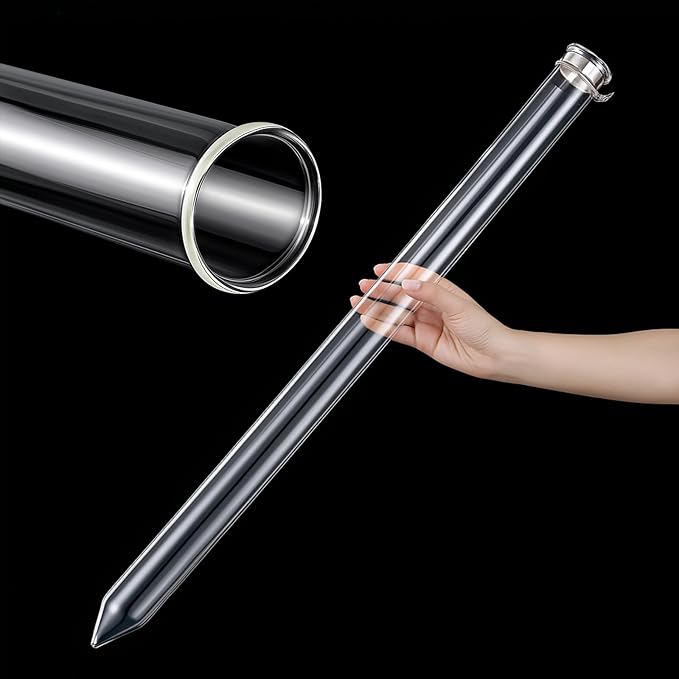 Chunful Glass Extractor Extraction Filter Tube 30" Long 50mm Diameter Thick and Sturdy Extraction Filter Tubes with Stainless Steel Clamp