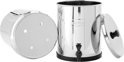 Big Berkey Gravity-Fed Stainless Steel Countertop Water Filter System 2.25 Gallon with 2 Authentic Black Berkey Elements BB9-2 Filters