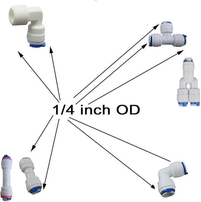 Lemoy 1/4" OD Quick Connect Push In to Connect Water Tube Fitting for RO Reverse Osmosis Water Filter Fittings Pack of 30