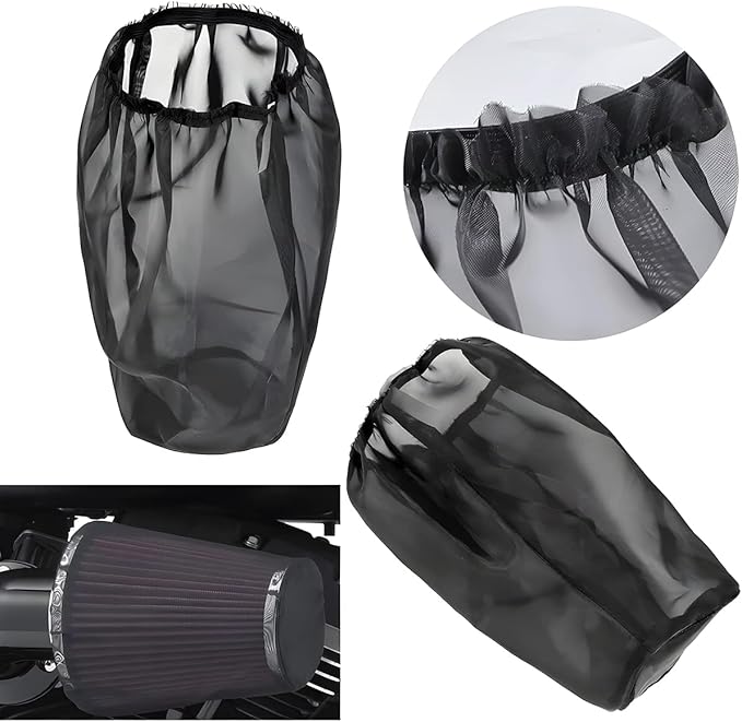AICEL Air Filter Wrap, 2 Pcs Universal Auto Cold Air Filter Protective Dustproof Cover, Automotive Air Cleaner Waterproof Rain Sock Wrap for High Flow Air Intake Filters, Car Accessories (Small)