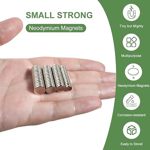 rhinocats 60Pcs Small Magnets, Mini Variety Magnets for 3D Printing,4 Different Sizes, Multi-Use for Miniatures, DIY, Office, Hobbies, Crafts and Science