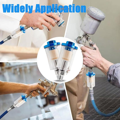 3 Pcs Compressed Air Filter Water Oil Separator, 1/4 Inch NPT Inlet and Outlet Water Separator Air Compressor Moisture Filter for Air Line Compressor Fitting
