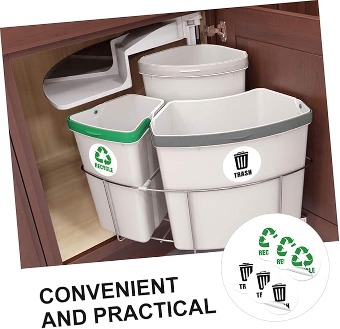 Bin Labels of Garbage Can Decals Material Reminding Stickers for Waste Sorting Indoor Recycling Bin Stickers