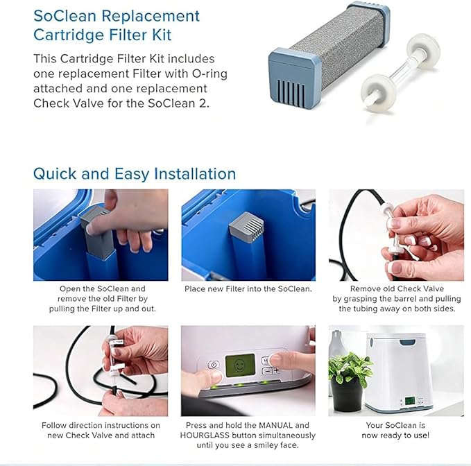 4PCS Compatible with SC 2 Filter Replacement kit,containing 4 Filter cartridges and 4 Check valves.