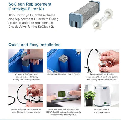 4PCS Compatible with SC 2 Filter Replacement kit,containing 4 Filter cartridges and 4 Check valves.