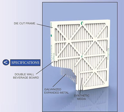 Glasfloss ZL 20x25x2 MERV 13 (FPR 10) 2" Inch Air Filters for AC and Furnace. Case of 12. Actual Size: 19-1/2 x 24-1/2 x 1-3/4