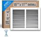 Fits 14x10 Duct Opening | Steel Return Air Grille by Handua | Vent Cover Grill for Sidewall and Ceiling | White | HVAC Cold Air Intake Grille | Outer Dimensions: 15.75"W X 11.75"