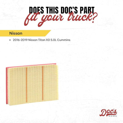 Doc's Diesel Engine Air Filter DPA10564 | Compatible with Nissan Titan XD 5.0L Cummins 2016-2019 | Replaces 16546-EZ40A