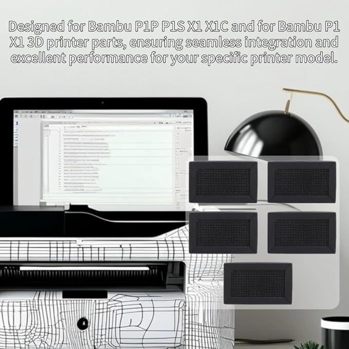 5Pcs Replacement Carbon Filters Activated Charcoal Block Parts Replaceable High Density Activated Carbon Filter for Lab P1P P1S X1 P1 Most Mini 3D Printer Purifiers