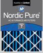 Nordic Pure 16x25x4 (Actual Size: 15 1/2 x 24 1/2 x 3 5/8) Pleated Air Filters MERV 7 Plus Carbon 1 Pack