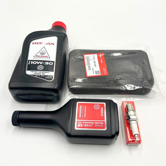 Genuine Tune Up Kit for Honda EB4000x EB5000 EB6500 EM4000sx EM4000sx EM5000sx EM6500sx with Air Filter 17211-ZBH-W00, Motor Oil 10W30 and Spark Plug 98079-55846 BPR5ES