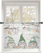 Sheer Curtains 54 Inch Length, Sage Green Gnomes Semi Sheer Curtains Light Filtering Window Treatment, Eucalypus Coastal Anchor Retro Wood Privacy Voile Drapes for Living Room Bedroom 52x54 Inch