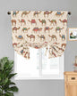 Tie Up Curtains for Windows, Summer Camels Adjustable Balloon Nature Linen Textured Kitchen Curtain, Farmhouse Retro Cartoon Desert Animals Blackout Curtains for Living Room, 46 x 63 Inches
