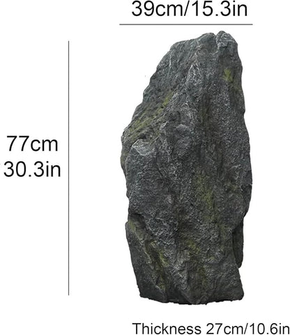 Outdoor Fake Rock Cover Realistic Lightweight Fiberglass Artificial Landscape Boulder Enclosure Protection Dome for Well Pump Septic Tank Electrical Boxes R (P)