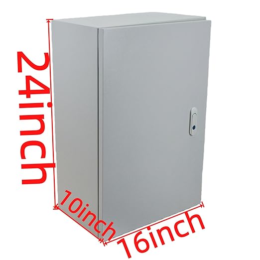 Electrical Enclosure Box 24" x 16" x 10" Carbon Steel Electrical Junction Boxes Wall Mount Waterproof Dustproof Metal Box with Safety Locks for Outdoor Indoor Use