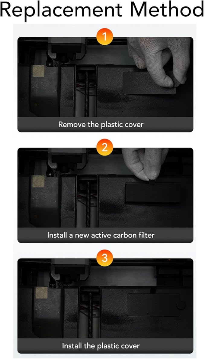 Walfront 2PCS 3D Printer Filter Replacement Activated Carbon Purifier Block Resin for Lab X1 P1 Series