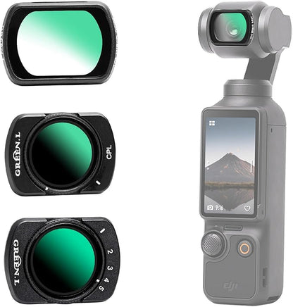 GREEN.L 3 Pack Magnetic Filter Kit for DJI Osmo Pocket 3: Variable ND Filter (ND2-ND32)+CPL+Black Diffusion 1/4, HD Multi-Coated Optical Glass for Cinematic Video