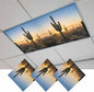 Fluorescent Light Covers for Drop Ceiling Desert Cactus Sunset Magnetic Light Filters, Tropical Plant Natural Scenery Ceiling Shade Filters for Home Classroom Office,2x4 ft,3Packs