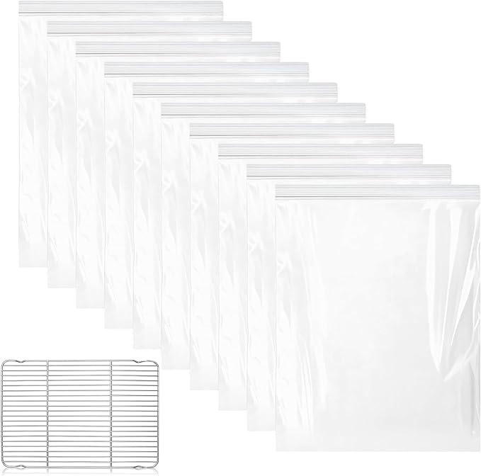 RackRescue - Professional Oven Grate Washing Bags | 10 Piece Large Capacity Degreasing Set with Reinforced Seams & -Resistant Film for Microwaves, Smokers, Kitchens and Barbecue