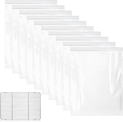 RackRescue - Professional Oven Grate Washing Bags | 10 Piece Large Capacity Degreasing Set with Reinforced Seams & -Resistant Film for Microwaves, Smokers, Kitchens and Barbecue