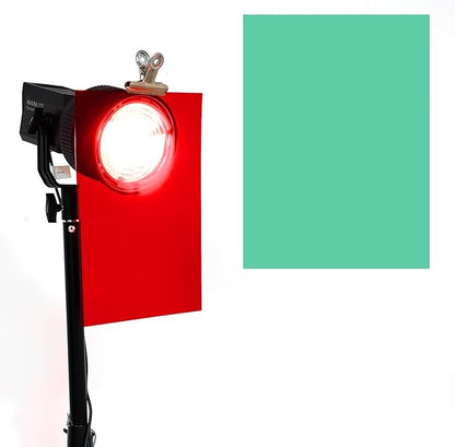 Lystaii 9pcs Christmas Gel Filter Light Color Correction Colored Overlays Transparent Color Film Lighting Gel Filter Plastic Sheets 11.7 by 8.3 Inches for Film Video, Photo, Stage (Red Green)