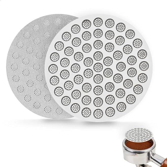 watchget 53mm Espresso Puck Screen Reusable Mesh Coffee Filter 0.8mm Thickness Puck Screen Stainless Steel Lower Shower Screen for 54mm Protafilter Basket