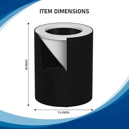 HP670 True HEPA Filter Replacement Set Compatible with Hunter HP670 Large Tower Filter, Compare to Part Number H-HF670-VP, 2 Filter + 8 Activated Carbon Filter