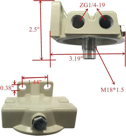 iFJF R12T Fuel Filter Base NPT ZG1/4-19 Automotive Parts with Fittings Replacement for 120AT S3240 Diesel Engine(Includes 2 fittings,2 plugs)