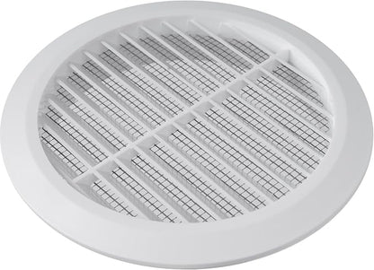 Vent Systems 5'' Inch - White - Soffit Vent Cover - Round Air Vent Louver - Grill Cover - Built-in Insect Screen - HVAC Vents for Bathroom, Home Office, Kitchen
