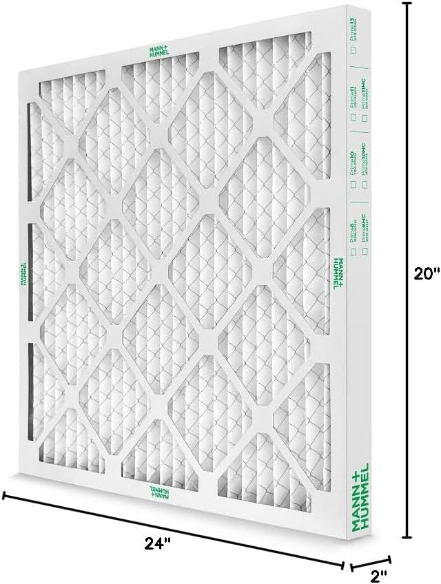 Mann+Hummel 20x24x2 MERV 8 Pleated HVAC AC Furnace Air Filters. 4 Pack. (Exact Size: 19.38 x 23.38 x 1.75 Inches)