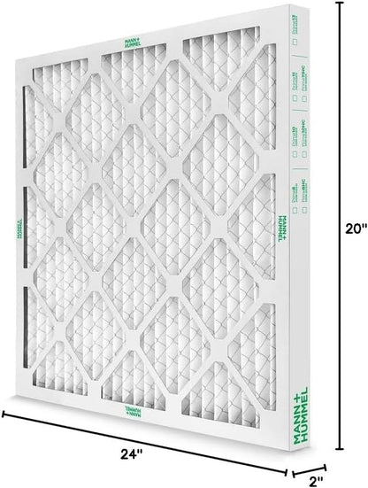Mann+Hummel 20x24x2 MERV 8 Pleated HVAC AC Furnace Air Filters. 4 Pack. (Exact Size: 19.38 x 23.38 x 1.75 Inches)