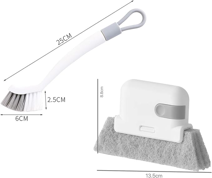 2 in 1 Window Brush Wet and Dry Brushes Window Grooves Scrubber Tools Set Door Track Brush Brush Set Window Track