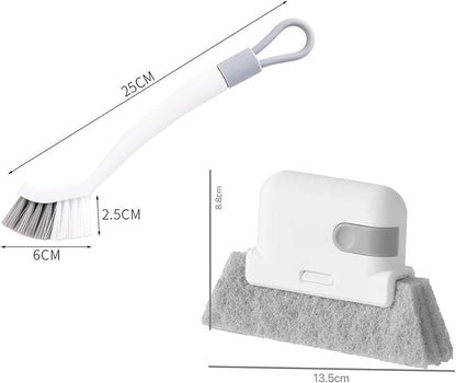 2 in 1 Window Brush Wet and Dry Brushes Window Grooves Scrubber Tools Set Door Track Brush Brush Set Window Track