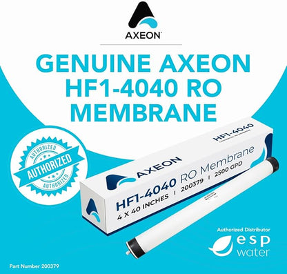 Axeon HF1-4040 2500 GPD RO Membrane Element – 4-inch x 40-inch, Low-Pressure Polyamide Thin Film Membrane TFM, 150 PSI, High-Flow Water Filtration for Commercial Reverse Osmosis 200379