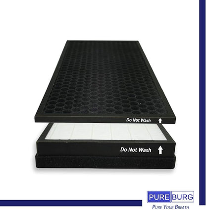 PUREBURG Replacement True HEPA Filter Kit Compatible with Rowenta INTENSE PURE Air Purifiers PU40XX Series PU4010 PU4015 PU4020 PU4025 Part # XD6074U0 XD6075 XD6070 XD6060 XD6065