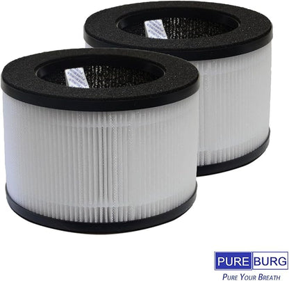PUREBURG Replacement Filters Compatible with Mooka M01 Air Purifier,2-Pack H13 HEPA+12 Aroma Pad, 3-Stage Filtration Activated carbon 2-in-1 Desktop Air Cleaner