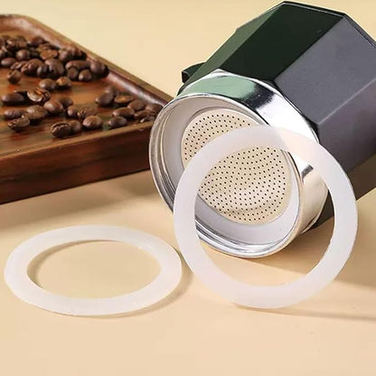 2 Pcs Filter with 3 Pcs Silicone Gasket Seals for 2 Cup Stovetop Espresso Coffee Maker Replacement Parts for DITOSH Aluminium Moka Pot