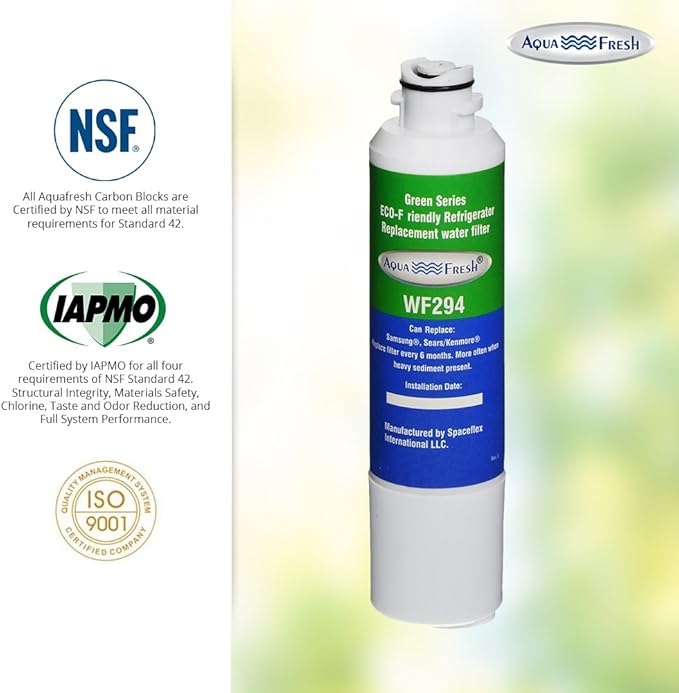 Aqua Fresh WF294 DA29-00020B Refrigerator Water Filter Replacement for Samsung DA29-00020A/B, HAF-CIN/EXP, RF28HFEDBSR, RF263BEAESR, RF263TEAESG, RF28HDEDBSR, HAF-CIN, RF4287HARS,RF4267HARS (2 Pack)
