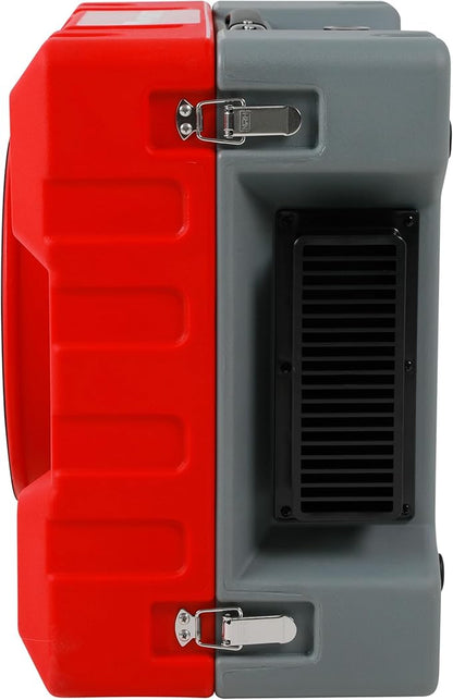 MOUNTO 550cfm Hepa Air Scrubber Industrial Air Cleaner- 550cfm Portable Air Purifier w/Variable Speed, Dual Outlet for Fire/Water Damage Restoration, Construction & Painting, Janitorial (Red)