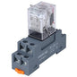 Electromagnetic Power Relay, 8-Pin 10 AMP 12V DC Relay Coil with Socket Base, LED Indicator, DPDT 2NO 2NC - MY2NJ [Applicable for DIN Rail System]