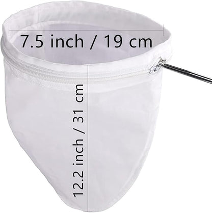 WMKGG Ultra Fine Reusable Filter Bags with Stainless Steel Handle for Nut Milk, Coffee, Milk, Butter, Juices and Fresh Cheese