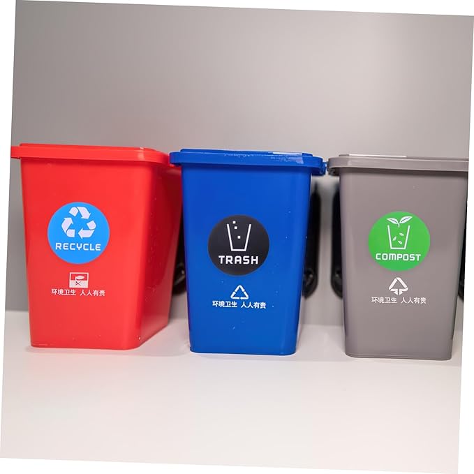 6pcs Decorative Waste Sorting Stickers for Trash Bins Easy to Apply Labels for and Office Settings