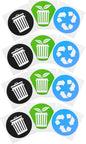 DOITOOL 12pcs Trash Can Recycling Labels Garbage Bin Stickers for Easy Waste Sorting Self-Adhesive Decals for Indoor Outdoor Use