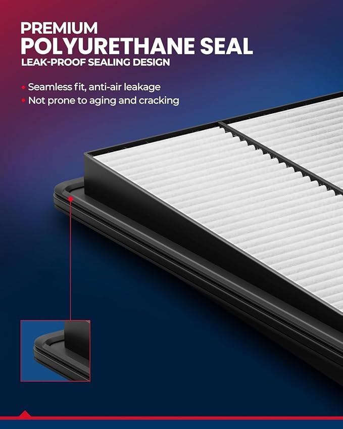 KAX Engine Air Filter, CA9600 Replacement for Accord V6 (2003-2007), RL (2005-2008), TL (2004-2006), Rigid Panel