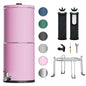 Purewell 3-Stage 0.01μm Ultra-Filtration Gravity Water Filter System, NSF/ANSI 42&372 Certification, 304 Stainless Steel Countertop System with 2 Filters and Stand, Reduce 99% Chlorine, 2.25G, PW-OB