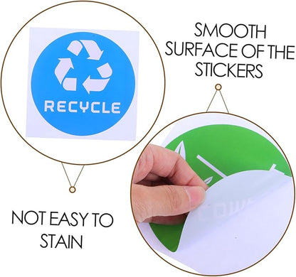 Milisten 6pcs Decorative Trash Classification Stickers Labels for Waste Sorting Recycling Strong Adhesion Stain-Resistant Easy Application for Bins Cans