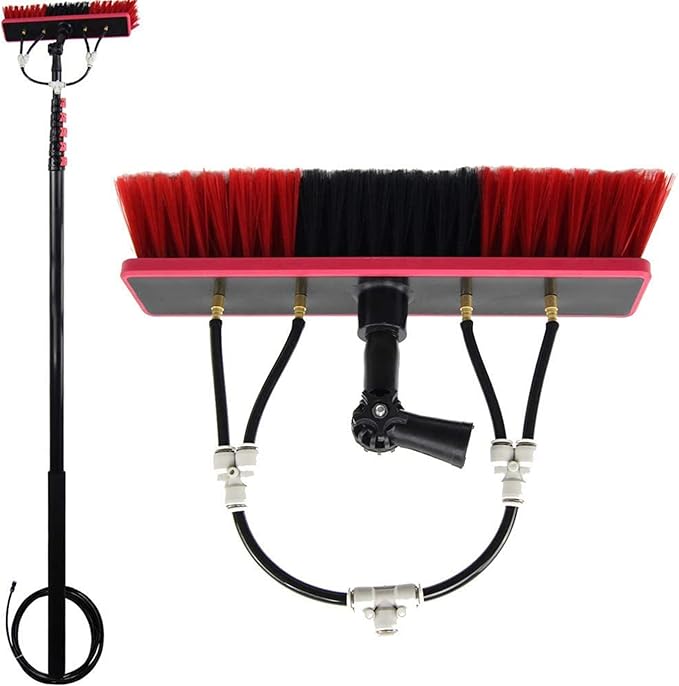 Spray Bar Kit Window Cleaning Brush, Outdoor Window Glass Solar Panel Cleaning,Extendable Cleaner For Greenhouse Roofs, Cleaning Photovoltaic And Solar Panels/35Cmbrushhead/12M/3,35cmbrushhead,9M/30F
